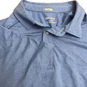 UNTUCKIT Mens XL Blue Clavidor Polo Shirt Short Sleeve Regular‎ Fit